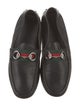 Gucci Web Accent Leather Loafers