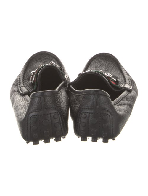 Gucci Web Accent Leather Loafers