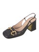 Gucci Horsebit Accent Leather Slingback Pumps