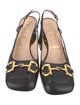 Gucci Horsebit Accent Leather Slingback Pumps