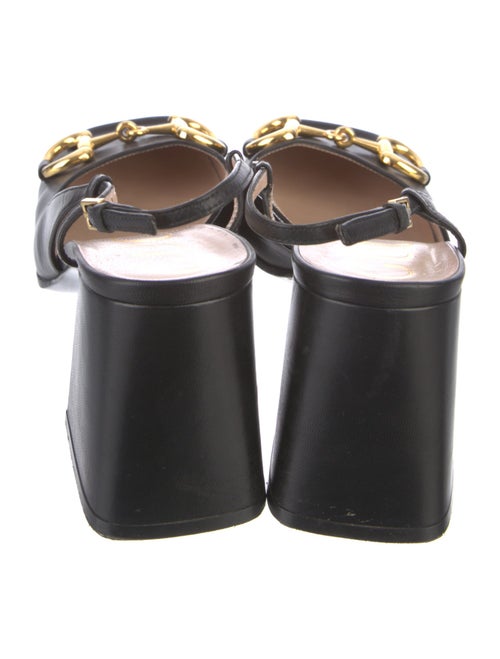 Gucci Horsebit Accent Leather Slingback Pumps