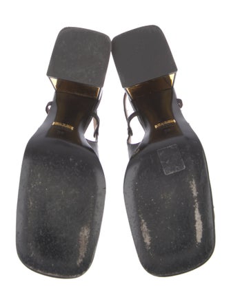 Gucci Horsebit Accent Leather Slingback Pumps