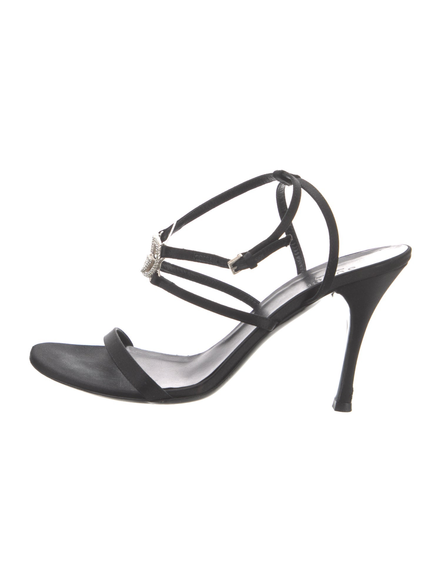 Gucci Interlocking G Logo Satin Sandals