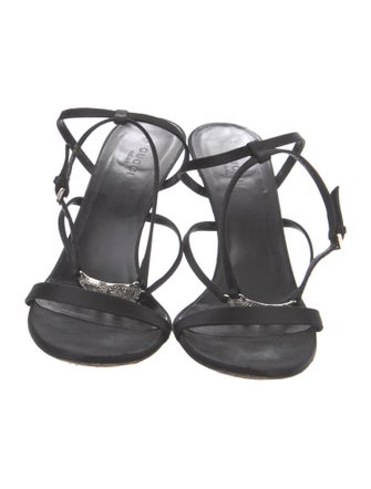Gucci Interlocking G Logo Satin Sandals