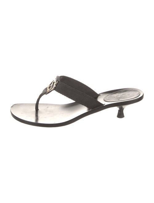 Gucci Interlocking G Logo Leather Flip Flops