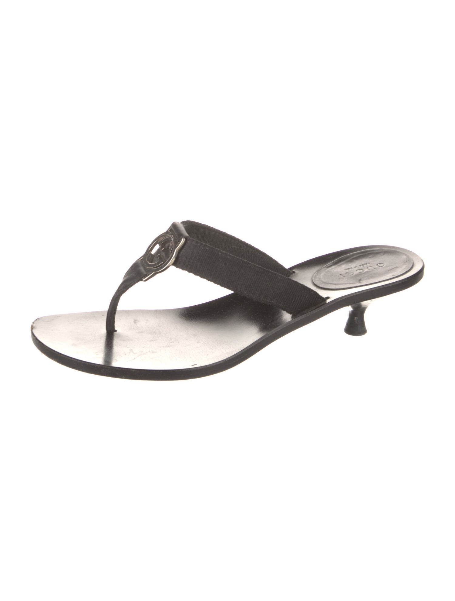 Gucci Interlocking G Logo Leather Flip Flops