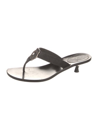 Gucci Interlocking G Logo Leather Flip Flops