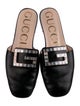 Gucci Leather Crystal Embellishments Mules