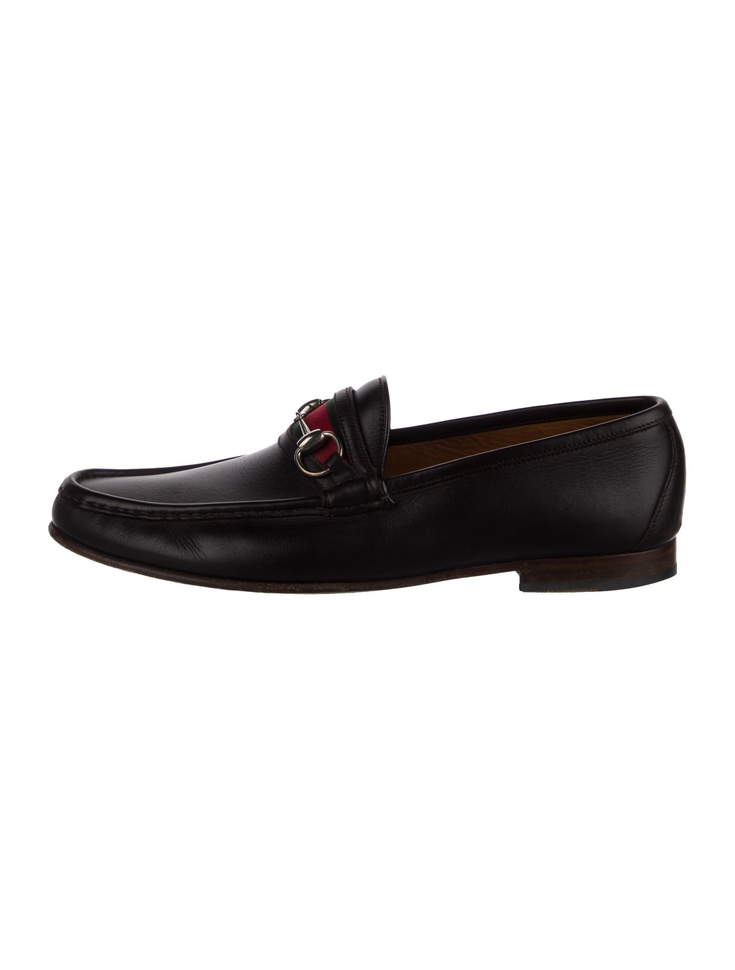Gucci Web Accent Leather Dress Loafers