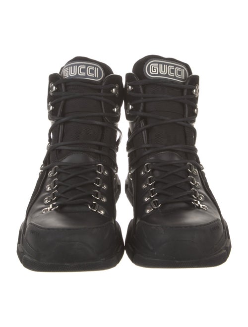 Gucci Leather Lasercut Accents Hiking Boots