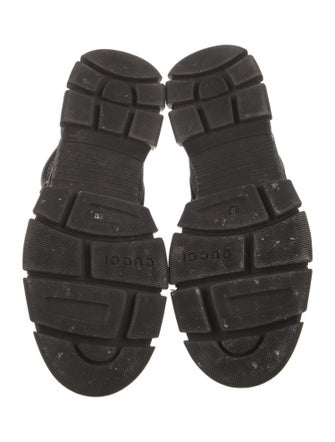 Gucci Leather Lasercut Accents Hiking Boots