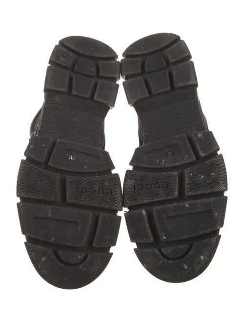 Gucci Leather Lasercut Accents Hiking Boots