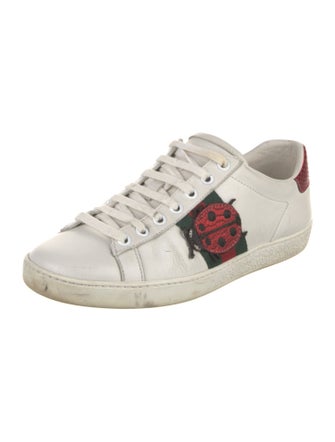 Gucci Web Accent Leather Sneakers
