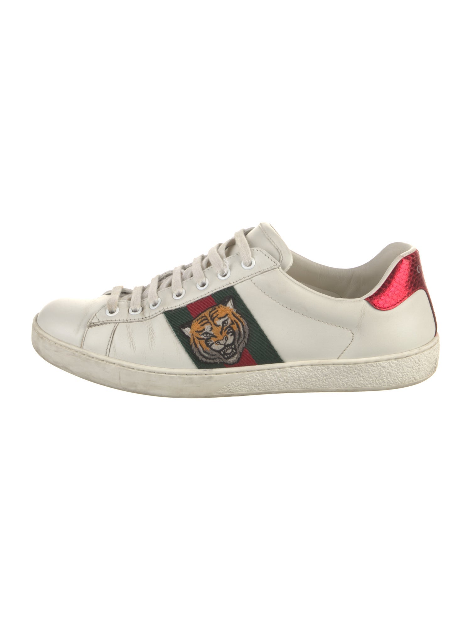 Gucci Web Accent Leather Sneakers