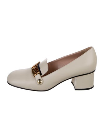 Gucci Sylvie Web Accent Leather Pumps