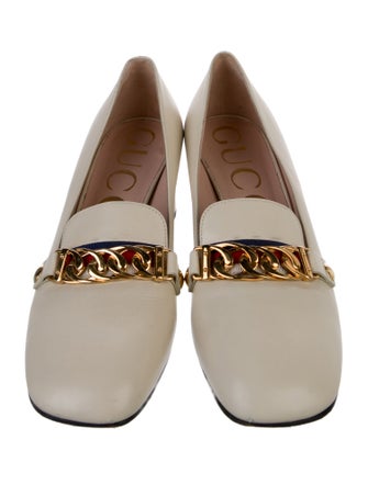 Gucci Sylvie Web Accent Leather Pumps
