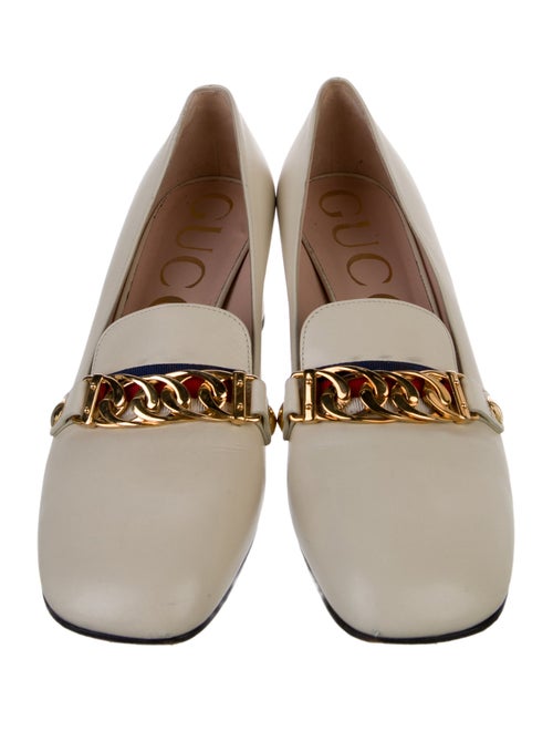 Gucci Sylvie Web Accent Leather Pumps