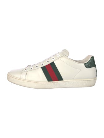 Gucci Web Accent Leather Sneakers