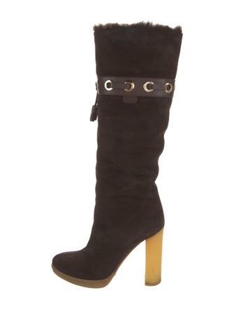 Gucci Suede Tassel Accents Boots
