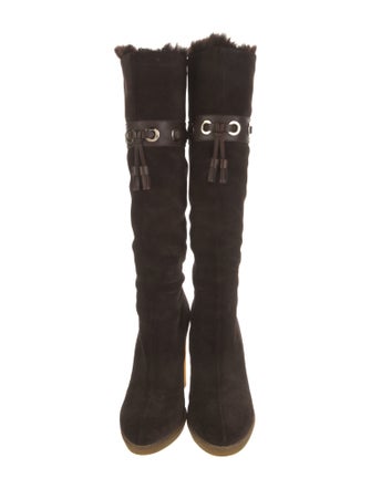 Gucci Suede Tassel Accents Boots