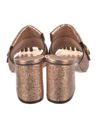 Gucci Leather Fringe Trim Accent Slides