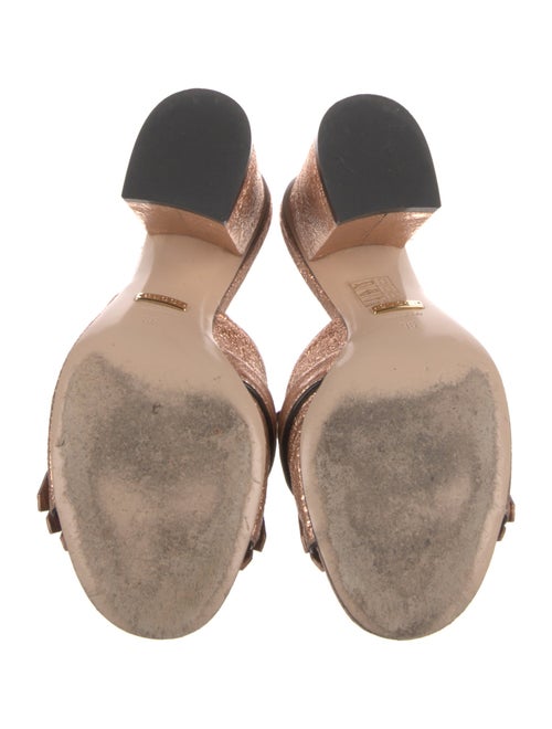 Gucci Leather Fringe Trim Accent Slides