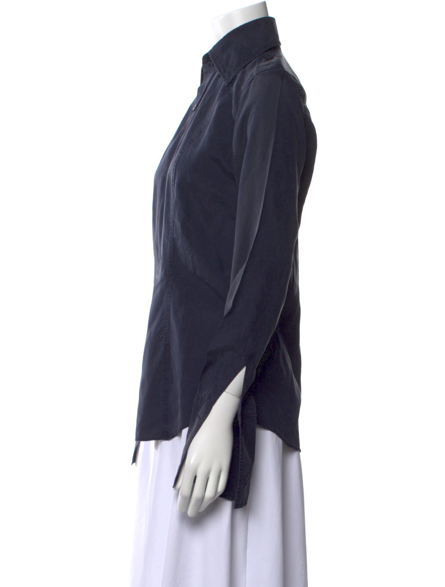 Gucci Silk Long Sleeve Button-Up Top