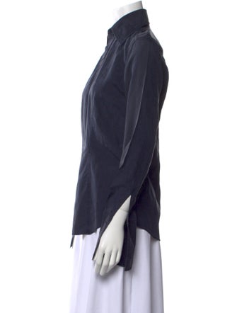 Gucci Silk Long Sleeve Button-Up Top