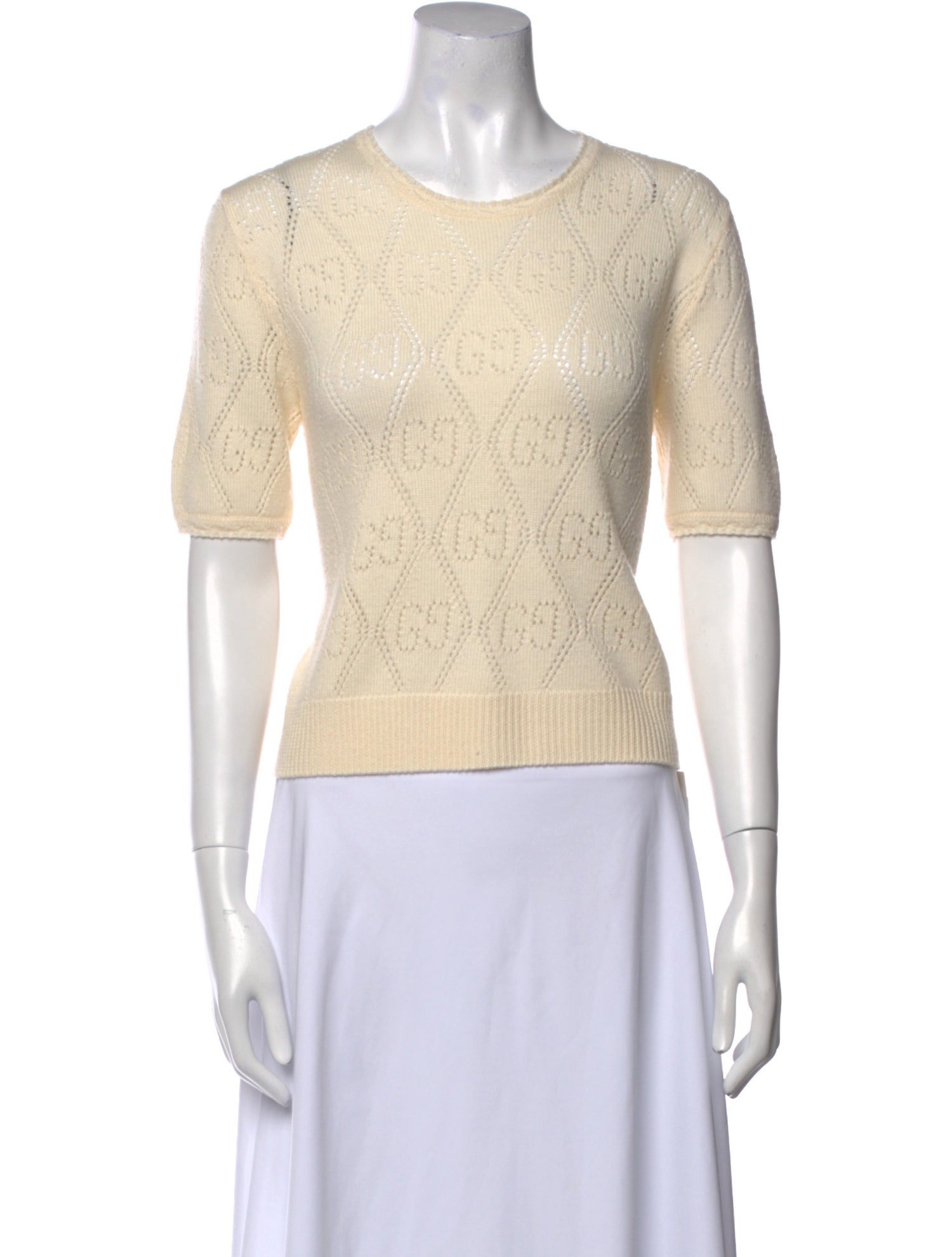 Gucci Wool Crew Neck Crop Top