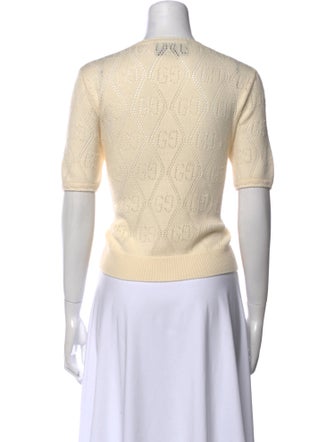 Gucci Wool Crew Neck Crop Top