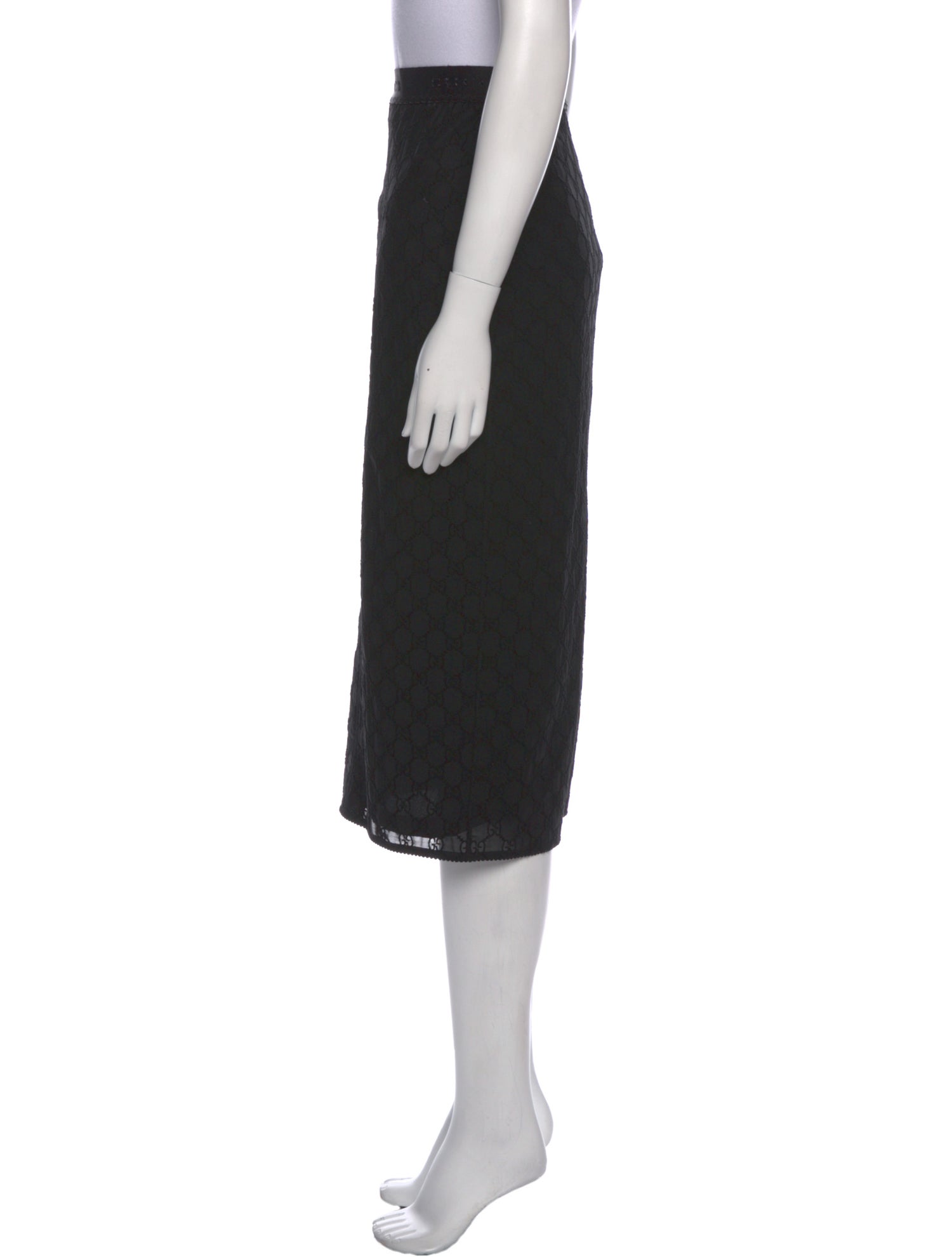 Gucci Embroidered Accent Midi Length Skirt