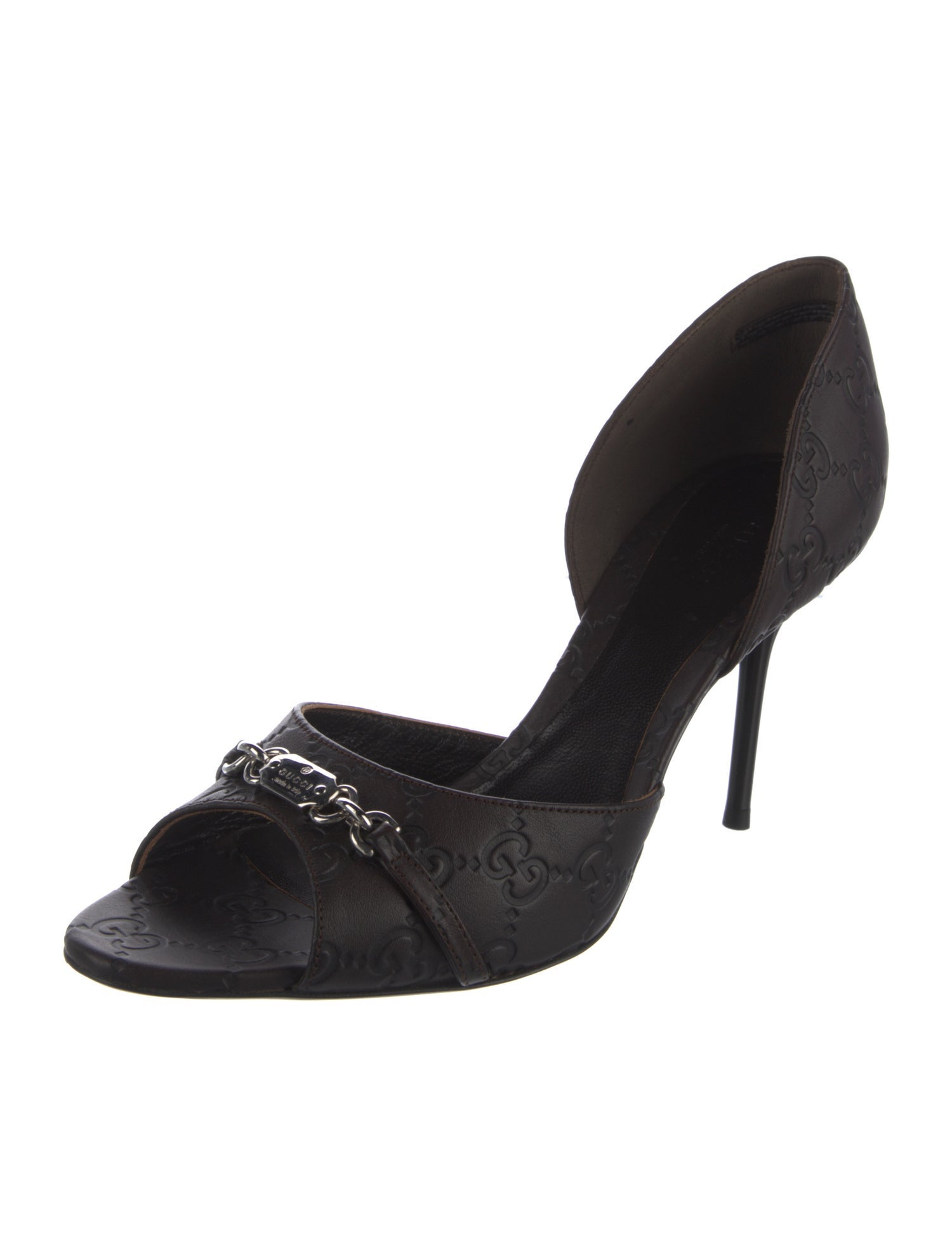 Gucci GG Signature Leather D'Orsay Pumps