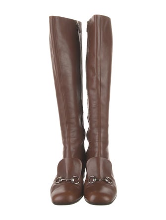 Gucci Horsebit Accent Leather Riding Boots