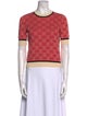 Gucci Printed Crew Neck Crop Top