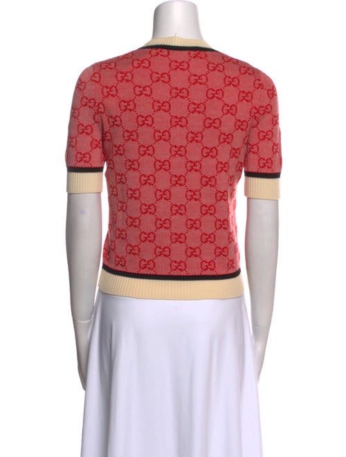 Gucci Printed Crew Neck Crop Top