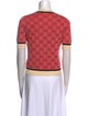 Gucci Printed Crew Neck Crop Top