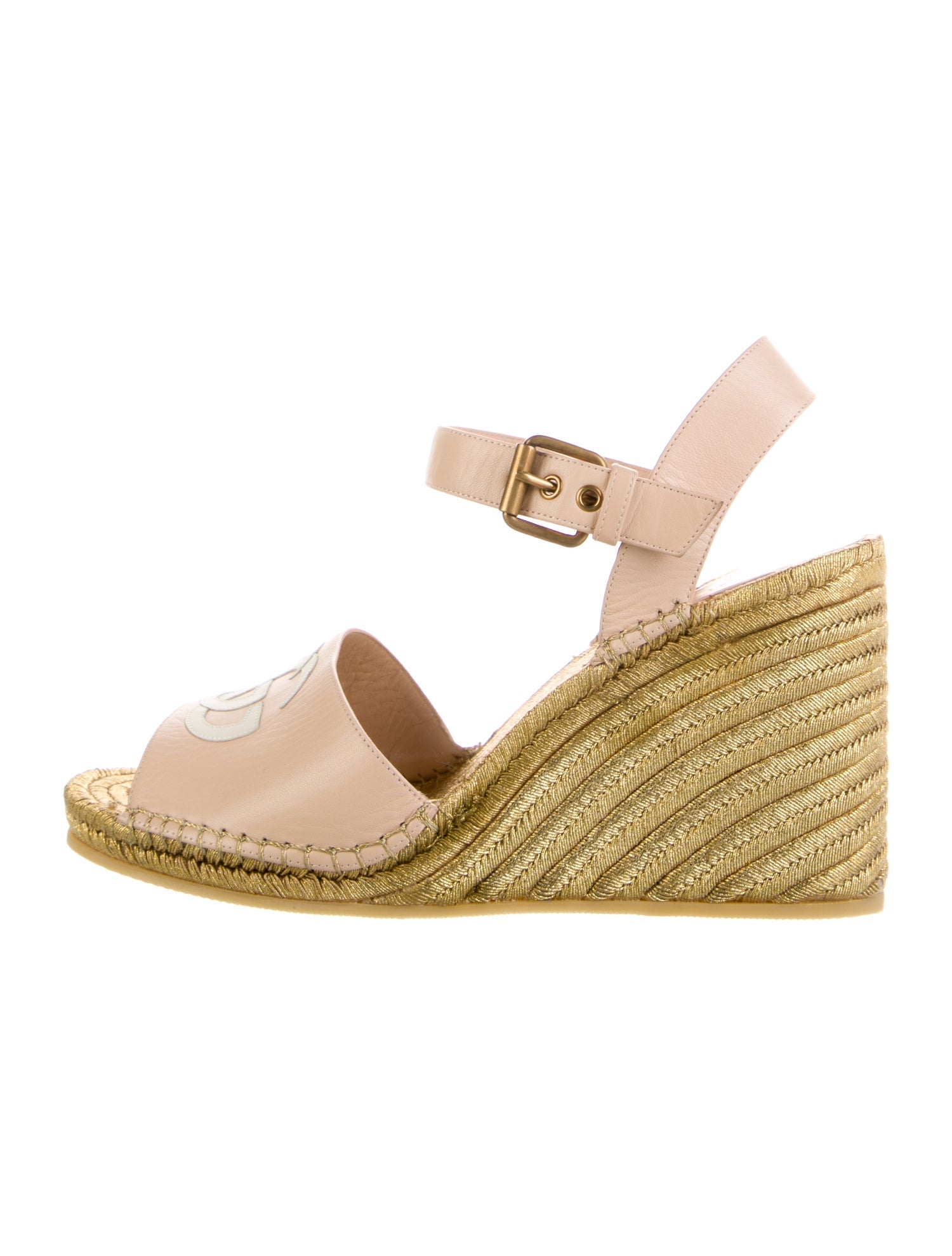 Gucci Double G Logo Leather Espadrilles