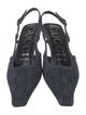 Gucci GG Logo Denim Slingback Pumps