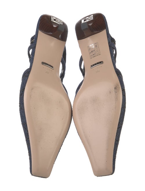 Gucci GG Logo Denim Slingback Pumps