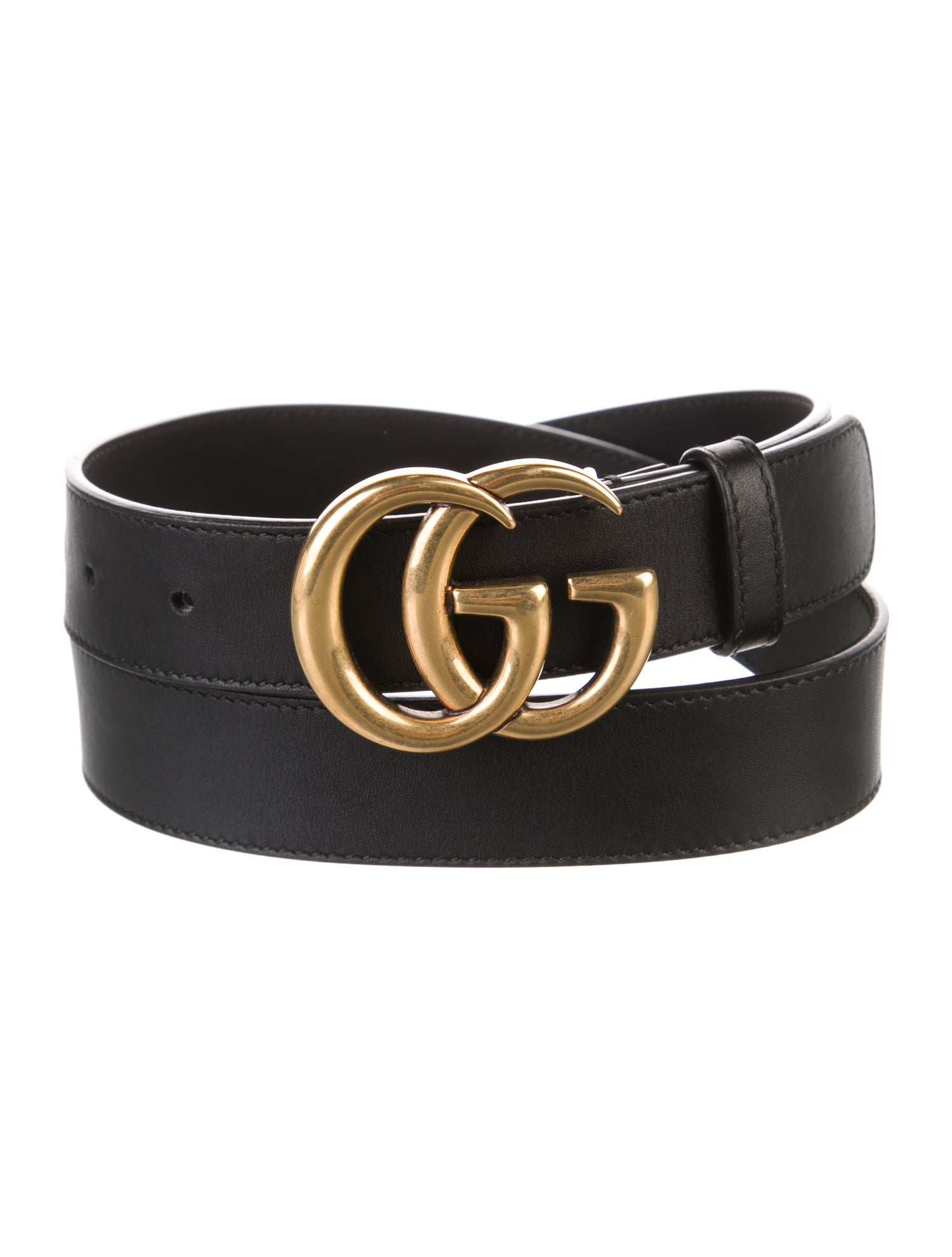 Gucci Double G Logo Leather Belt