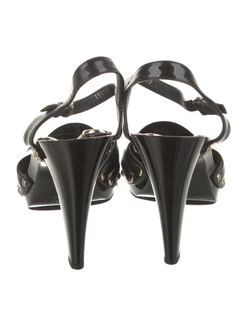 Gucci Horsebit Accent Patent Leather Slingback Pumps