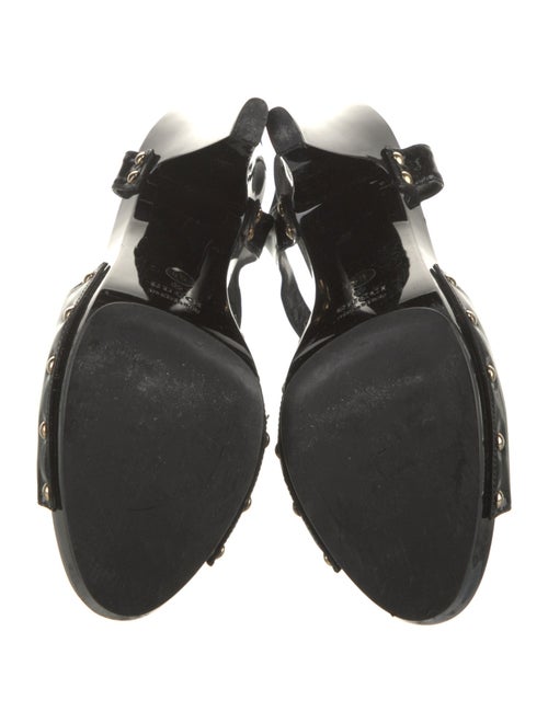 Gucci Horsebit Accent Patent Leather Slingback Pumps