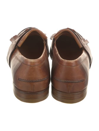 Gucci Leather Tassel Accents Dress Loafers