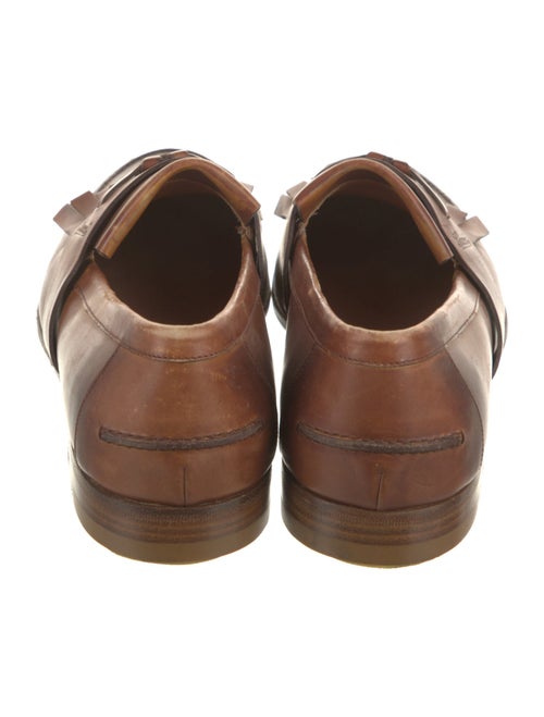 Gucci Leather Tassel Accents Dress Loafers
