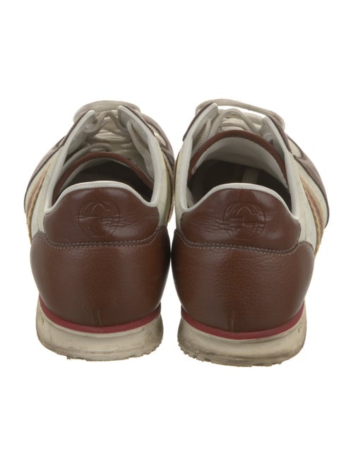 Gucci GG Canvas Leather Trim Embellishment Sneakers