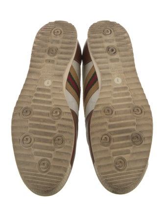 Gucci GG Canvas Leather Trim Embellishment Sneakers