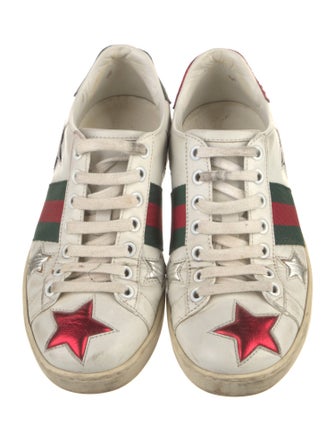 Gucci Web Accent Leather Sneakers