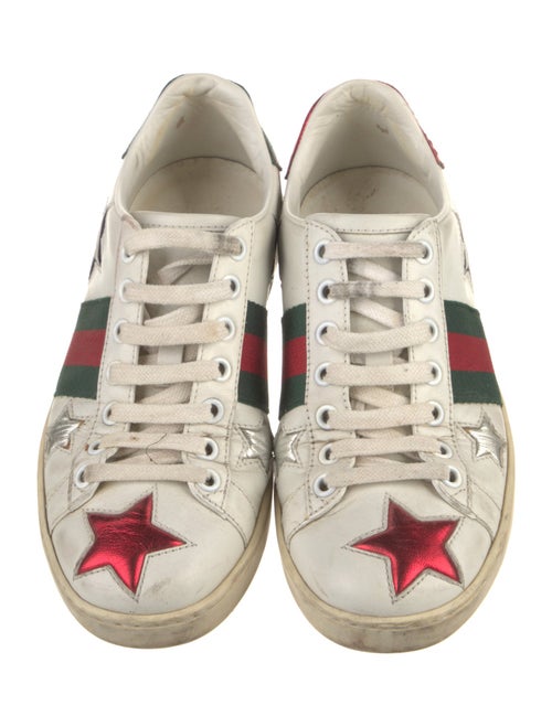 Gucci Web Accent Leather Sneakers
