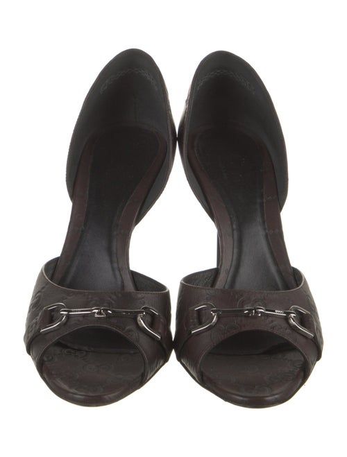 Gucci Horsebit Accent Leather D'Orsay Pumps