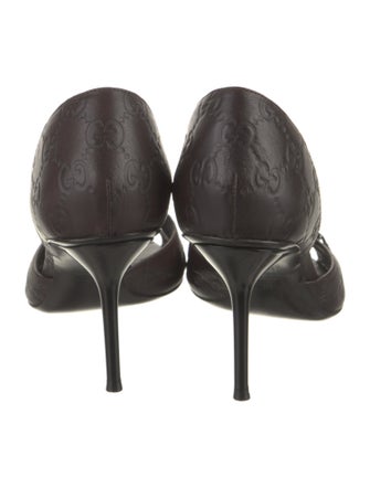 Gucci Horsebit Accent Leather D'Orsay Pumps